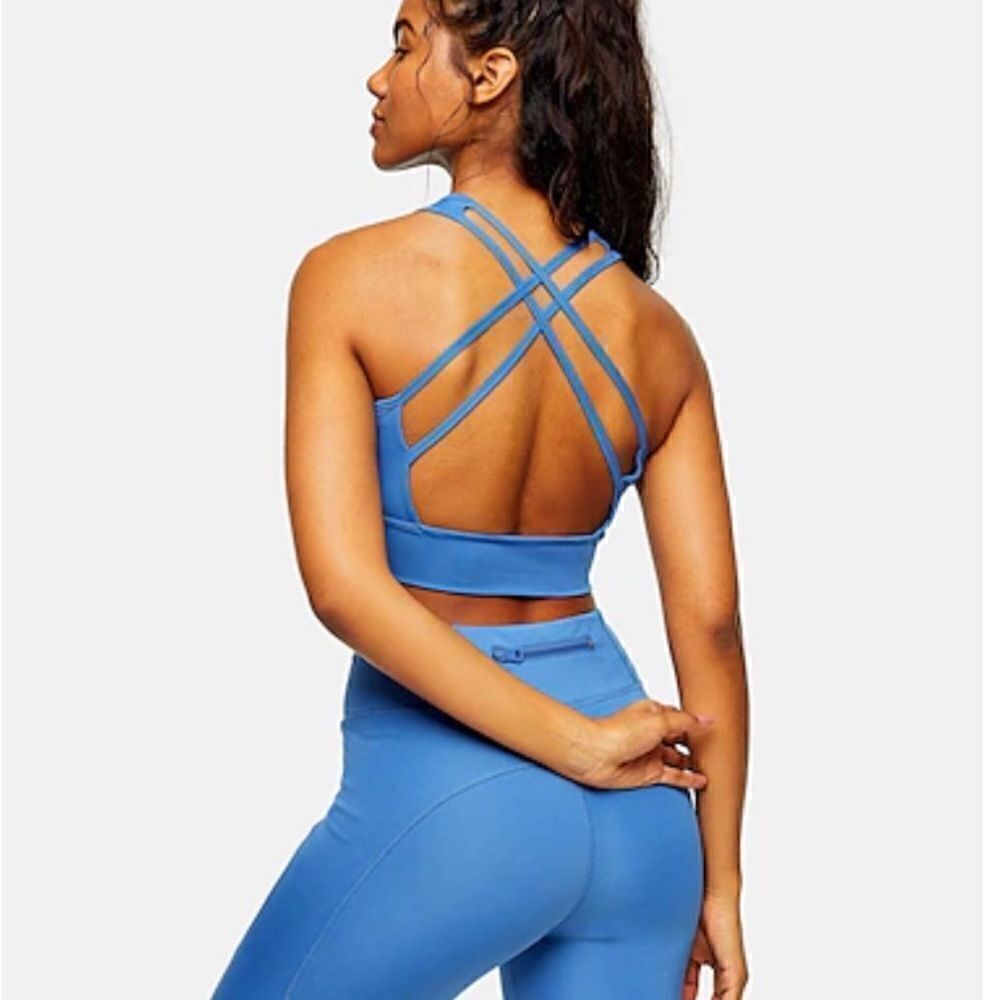 TOPSHOP ACTIVE BLUE SPORTS BRA NWT - Picture 2 of 6
